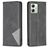 Mobigear Rhombus Slim Motorola Moto G54 Hülle Klapphülle - Schwarz