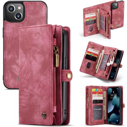 Caseme 008 iPhone 13 Mini Hülle Abnehmbare 2in1 Klapphülle Geldbörse - Rot