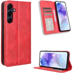 Mobigear Sensation Samsung Galaxy A35 Hülle Klapphülle Geldbörse - Rot
