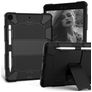 Mobigear ShieldStand iPad 8 (2020) Hülle Kunststoff,Silikon Backcover + Stifthalter + Ständer - Schwarz