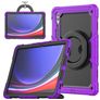 Mobigear RingGuard Samsung Galaxy Tab S10 Ultra Hülle Kunststoff,Silikon Backcover + Stifthalter + Schulterträger + Ständer - Lila