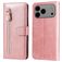 Mobigear Zipper iPhone 17 Pro Max Hülle Klapphülle Geldbörse - Roségold