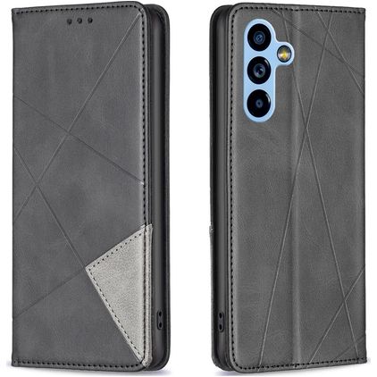 Mobigear Rhombus Slim Samsung Galaxy A54 Hülle Klapphülle - Schwarz