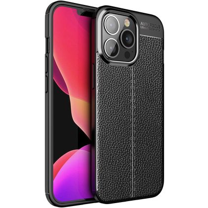 Mobigear Luxury iPhone 13 Pro Hülle Flexibles TPU Backcover - Schwarz