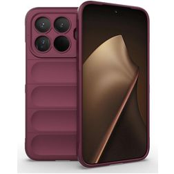 Mobigear Bumpy Xiaomi 15T Pro Hülle Flexibles TPU Backcover - Wine Red