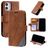Mobigear Rhombus iPhone 12 Mini Klapphülle Portemonnaie - Braun