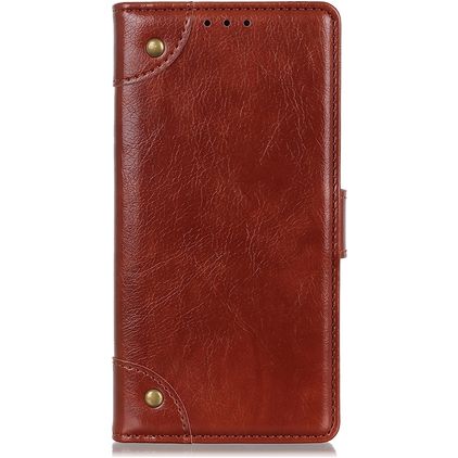Mobigear Ranch Huawei P40 Lite E Hülle Klapphülle Geldbörse - Braun