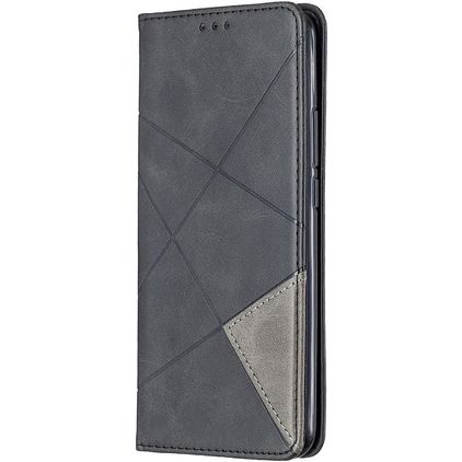 Mobigear Rhombus Slim Xiaomi Redmi 9 Hülle Klapphülle - Schwarz