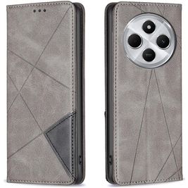 Mobigear Rhombus Slim Xiaomi Redmi 14C Hülle Klapphülle - Grau