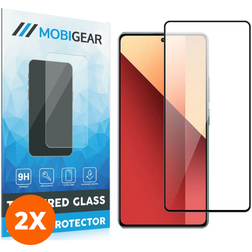 Mobigear Premium Xiaomi Redmi Note 13 Pro 4G Panzerglas Gehärtetes Glas Displayschutz - Hüllenfreundlich - Schwarz (2er Pack)