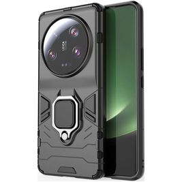 Mobigear Armor Ring Xiaomi 13 Ultra Hülle Hardcase Backcover Stoßfest mit Ringhalter - Schwarz
