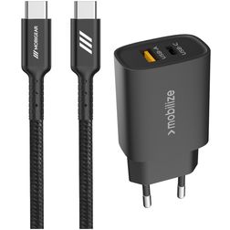 Mobigear Essentials Single USB-C Ladegerät USB-C 1 Meter Power Delivery 25W - Schwarz