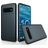 Mobigear Card Samsung Galaxy S10 Hülle Hardcase Backcover Stoßfest mit Kartenhalter - Marineblau