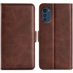 Mobigear Slim Magnet Motorola Moto E32 Hülle Klapphülle Geldbörse - Braun