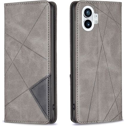 Mobigear Rhombus Slim Nothing Phone (1) Hülle Klapphülle - Grau