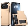 Mobigear Card iPhone 18 Pro Max Hülle Hardcase Backcover Stoßfest mit Kartenhalter - Gold