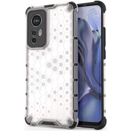 Mobigear Honeycomb Xiaomi 12X Hülle Hardcase Backcover Stoßfest - Weiß
