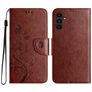 Mobigear Flowers Samsung Galaxy A56 Hülle Klapphülle Geldbörse - Braun
