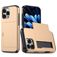 Mobigear Card iPhone 16 Pro Max Hülle Hardcase Backcover Stoßfest mit Kartenhalter - Gold