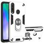 Mobigear Armor Ring Huawei Y6p Hülle Hardcase Backcover Stoßfest mit Ringhalter - Silber