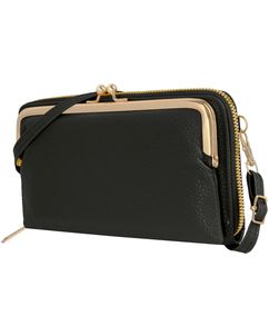 Antonio Fonzo Crossbody Clutch Snap Handytasche - Large - Schwarz