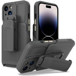 Mobigear Explorer iPhone 14 Pro Hülle Hardcase Backcover Stoßfest mit Ständer - Grau