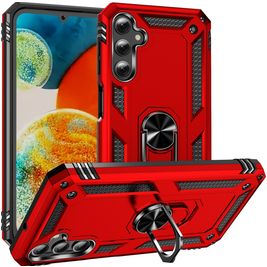 Mobigear Armor Ring Samsung Galaxy A24 Hülle Hardcase Backcover Stoßfest mit Ringhalter - Rot