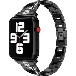 Mobigear Prague Edelstahl Apple Watch Armband Faltschließe - 42/41/40/38 mm - Schwarz