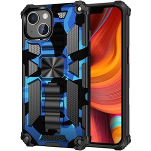 Mobigear Armor Stand iPhone 13 Hülle Hardcase Backcover Stoßfest mit Ständer - Blau