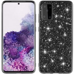 Mobigear Glitter Samsung Galaxy S20 Hülle Hardcase Backcover - Schwarz