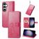 Mobigear Clover Samsung Galaxy S23 FE Hülle Klapphülle Geldbörse - Magenta