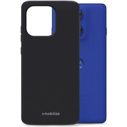 Mobilize Rubber Gelly Motorola Edge 60 Pro Hülle Flexibles TPU Backcover - Schwarz