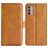 Mobigear Slim Magnet Motorola Moto G42 Hülle Klapphülle Geldbörse - Cognac