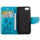 Mobigear Flowers iPhone SE (2020) Hülle Klapphülle Geldbörse - Blau