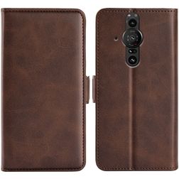 Mobigear Slim Magnet Sony Xperia Pro-I Hülle Klapphülle Geldbörse - Braun