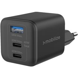 Mobilize Wall Charger Triple USB / USB-C Power Delivery 65W - Schwarz