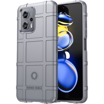Mobigear Rugged Shield POCO X4 GT Hülle Flexibles TPU Backcover Stoßfest - Grau