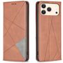 Mobigear Rhombus Slim iPhone 18 Pro Max Hülle Klapphülle - Braun