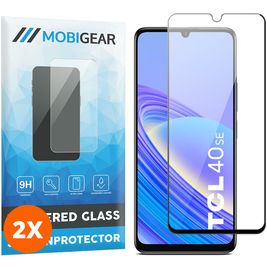 Mobigear Premium TCL 40 SE Panzerglas Gehärtetes Glas Displayschutz - Hüllenfreundlich - Schwarz (2er Pack)