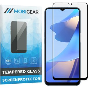 Mobigear Premium OPPO A16s Panzerglas Gehärtetes Glas Displayschutz - Hüllenfreundlich - Schwarz