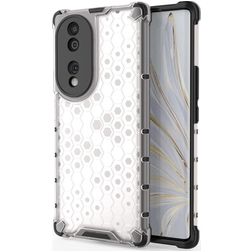 Mobigear Honeycomb HONOR 70 Hülle Hardcase Backcover Stoßfest - Weiß