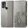 Mobigear Clover TCL 305 Hülle Klapphülle Geldbörse - Grau