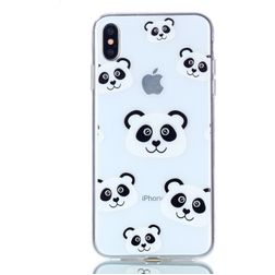 Mobigear Design iPhone XS Max Hülle Flexibles TPU Backcover - Panda