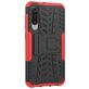 Mobigear Tire Xiaomi Mi 9 SE Hülle Hardcase Backcover Stoßfest mit Ständer - Schwarz / Rot