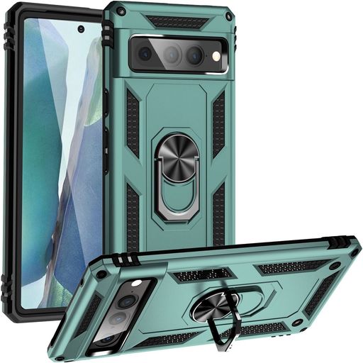 Mobigear Armor Ring Google Pixel 7 Pro Hülle Hardcase Backcover Stoßfest mit Ringhalter - Grün