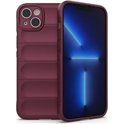 Mobigear Bumpy iPhone 14 Plus Hülle Flexibles TPU Backcover - Weinrot