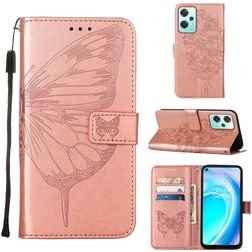 Mobigear Butterfly Realme 9 Pro Hülle Klapphülle Geldbörse - Roségold