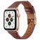 Mobigear Napoli Leder Apple Watch Armband Dornschließe - 42/41/40/38 mm - Braun