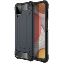 Mobigear Outdoor Samsung Galaxy A12 Hülle Hardcase Backcover Stoßfest - Marineblau