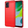 Mobigear Brushed Slim Motorola Moto E13 Hülle Flexibles TPU Backcover - Rot